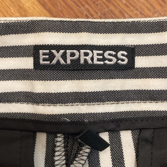NWOT Express charcoal black and white striped shorts - Picture 3 of 4